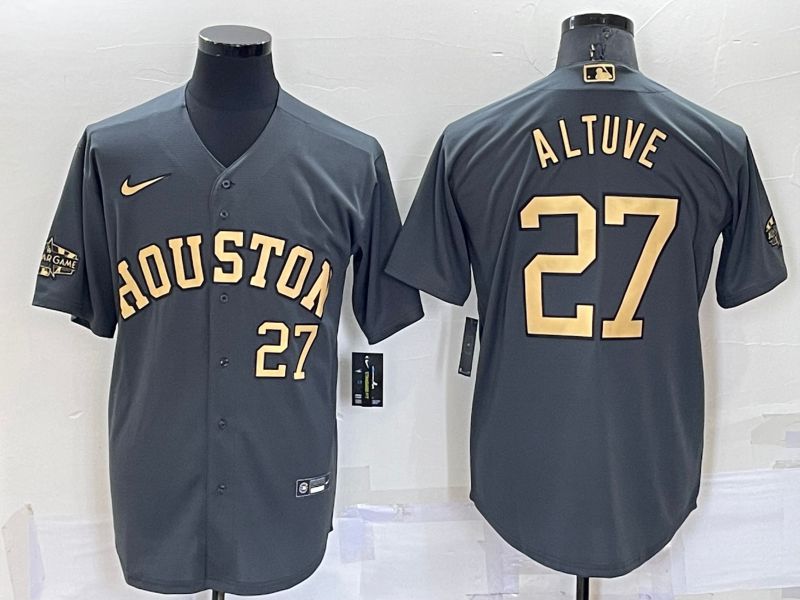 Men Houston Astros #27 Altuve Grey 2022 All Star Nike MLB Jerseys